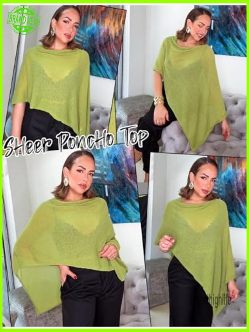 Sheer Crochet Poncho Swimsuit Cover Up Off Shoulder Top Beach Vacation Outfit - Picture 5 of 7